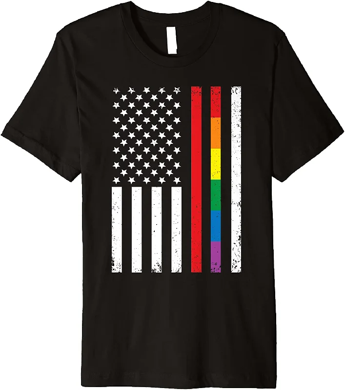 LGBT Firefighter Rainbow T Shirt, Flag Gay Pride Month Patriot Premium T Shirt