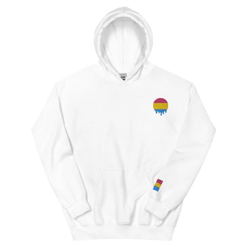 Warm sweatshirts for pride parades and festivals--Premium Melting Pansexual Pride Embroidered Hoodie Warm sweatshirts for pride parades and festivals--Premium Melting Pansexual Pride Embroidered Hoodie