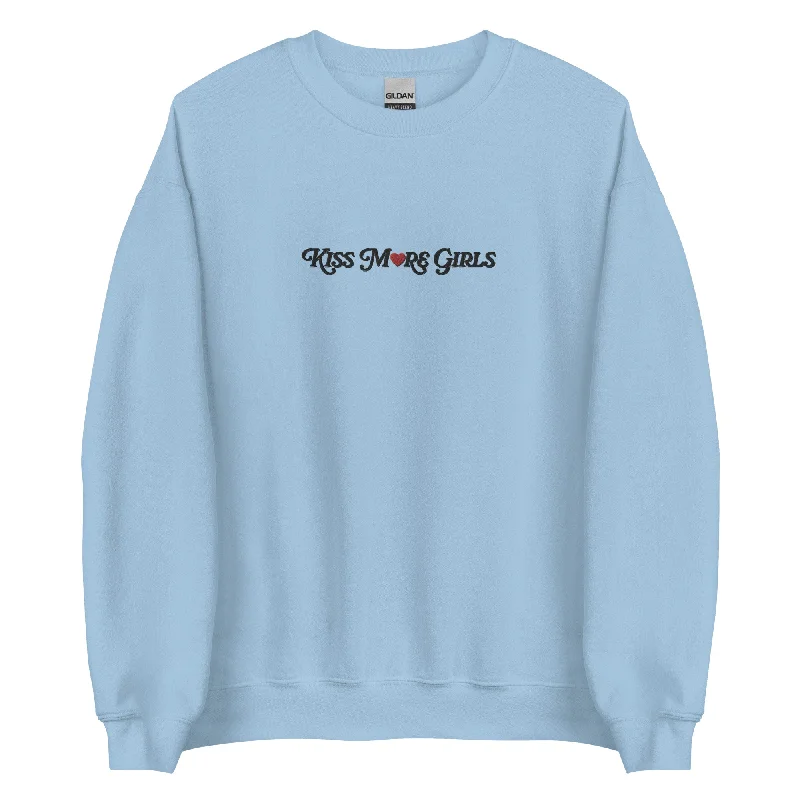 Warm hoodies for fall pride festivals--Kiss More Girls Embroidered Unisex Sweatshirt Warm hoodies for fall pride festivals--Kiss More Girls Embroidered Unisex Sweatshirt