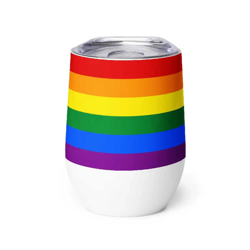 LGBTQ Pride Flag Stainless Steel Wine Tumbler 12oz