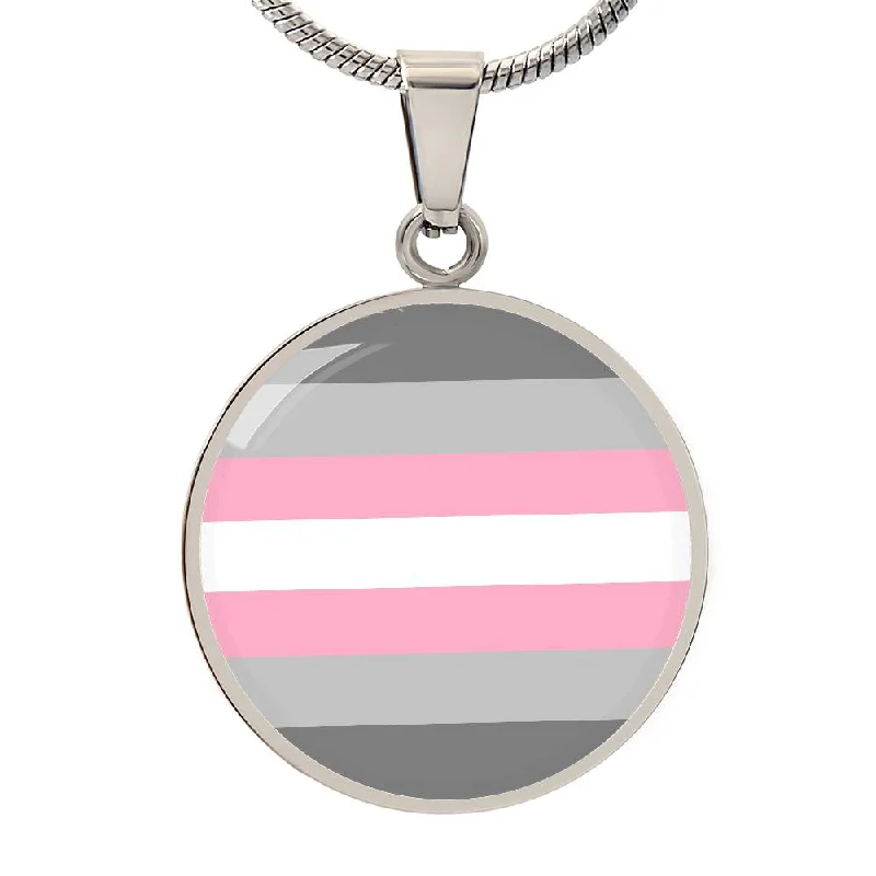 Demigirl Pride Circle Pendant Necklace
