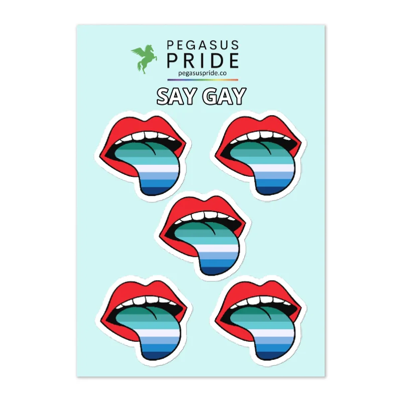 LGBTQ Pride Stickers 5ct - Gay MLM Vincian Lips