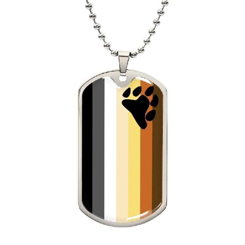 Gay Bear Pride Military Dog Tag Necklace