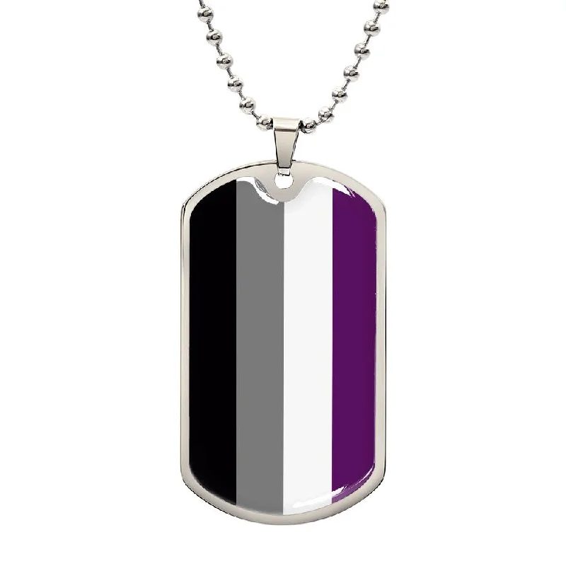 Asexual Ace Pride Military Dog Tag Necklace