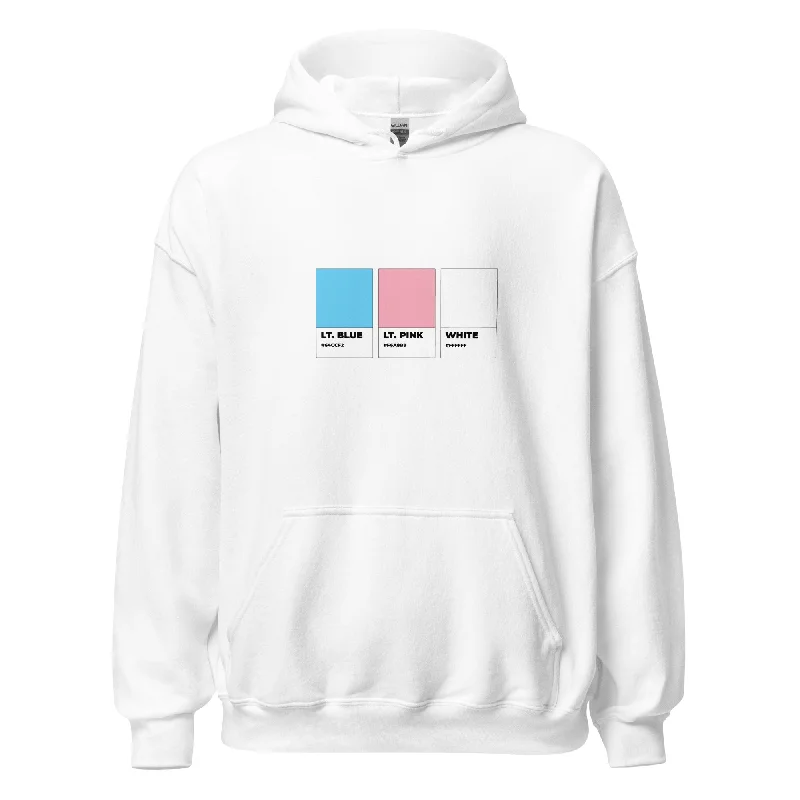Stylish hoodies for queer pride month--Trans Colors Swatch Unisex Hoodie