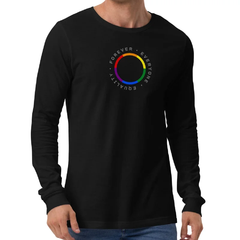 Best graphic tees for ally support and visibility--Forever Equality Everyone LGBTQ+ Gay Pride Small Front Circle Graphic Unisex Long Sleeve T-Shirt Best graphic tees for ally support and visibility--Forever Equality Everyone LGBTQ+ Gay Pride Small Front Circle Graphic Unisex Long Sleeve T-Shirt