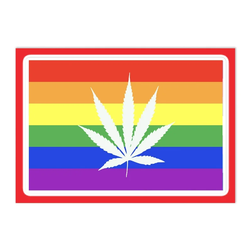 LGBTQ Pride Weed Flag Large Sheet Sticker