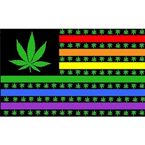 USA LGBTQ Pride Marijuana Pride American Flag 3x5