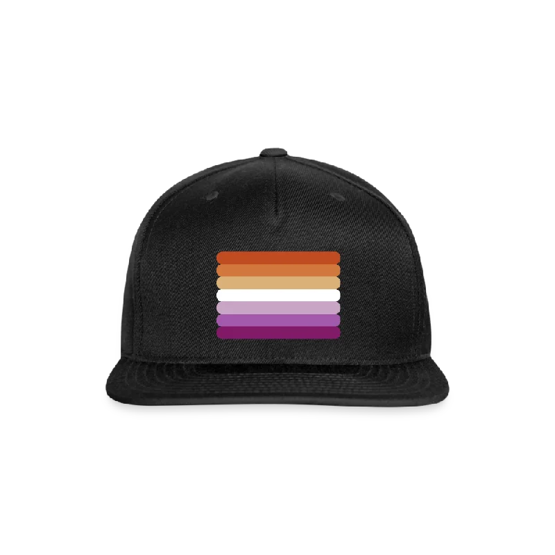 Lesbian Sunset Pride Flag Rounded Snapback Baseball Cap