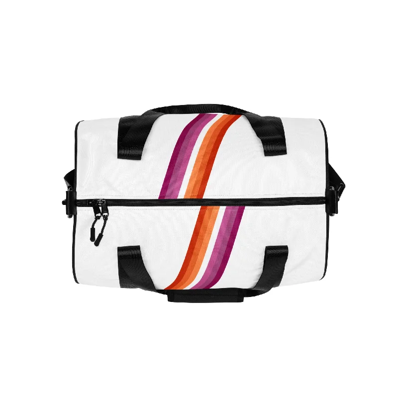 Lesbian Diagonal Flag Colors LGBTQ+ Gym Bag