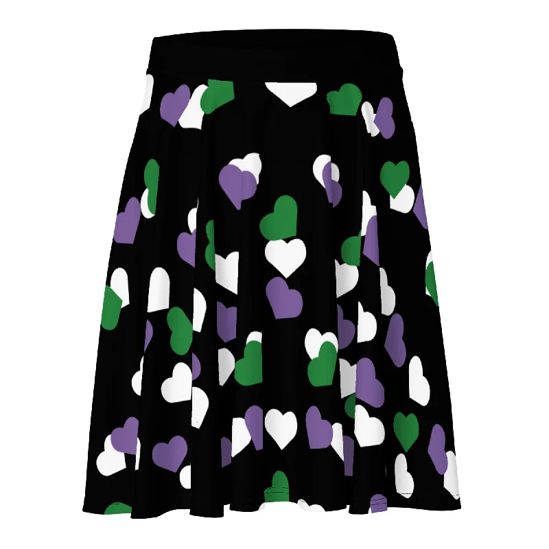 Genderqueer Pride Skater Skirt - Hearts