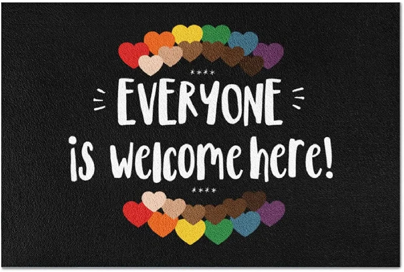 Equality Doormat Everyone Is Welcome Here Doormat Lgbt Pride Rainbow Black Pride Home Decor Doormat 18X30 Inch Equality Doormat Everyone Is Welcome Here Doormat Lgbt Pride Rainbow Black Pride Home Decor Doormat 18X30 Inch