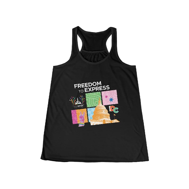 Soft cotton graphic tees for sensitive skin--Women's Racerback Tank - Freedom to Express - WorldPride 2025 Limited Edition Soft cotton graphic tees for sensitive skin--Women's Racerback Tank - Freedom to Express - WorldPride 2025 Limited Edition
