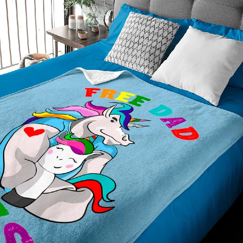Free Dad Hugs Lgbt Gay Pride Baby Blanket, Gift For Dad Gaymer, Gift For Gay Man