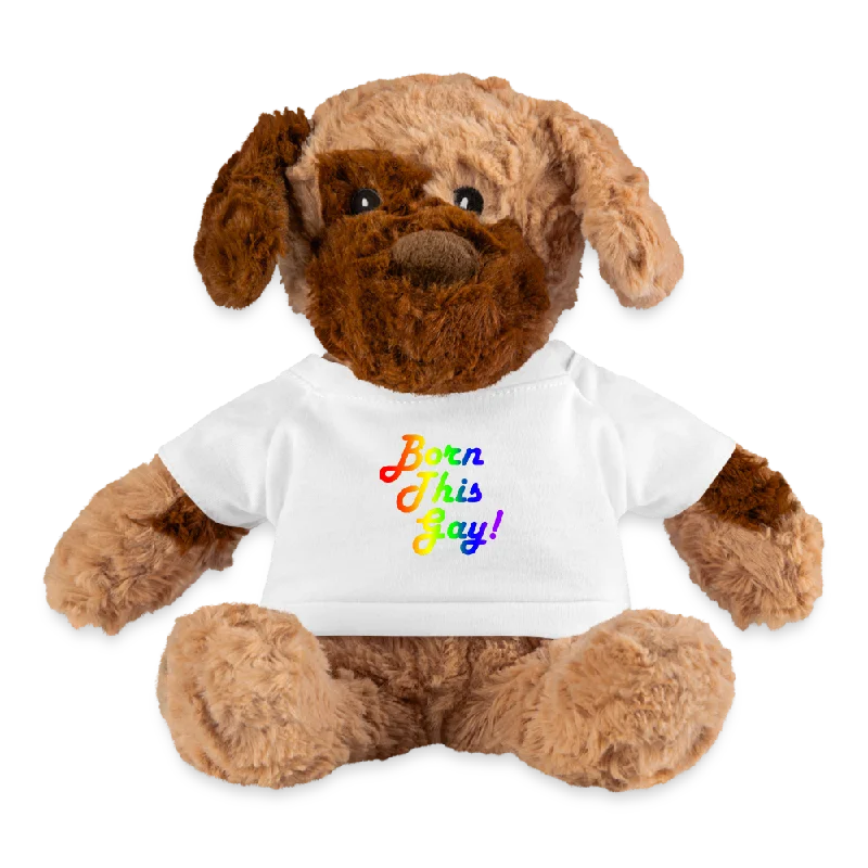 LGBTQ Pride Plush Dog Stuffed Animal - Born This Gay