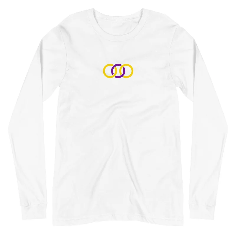 Affordable plus size graphic pride t-shirts online--Intersex Pride Circles Graphic LGBTQ+ Unisex Long Sleeve T-Shirt Affordable plus size graphic pride t-shirts online--Intersex Pride Circles Graphic LGBTQ+ Unisex Long Sleeve T-Shirt