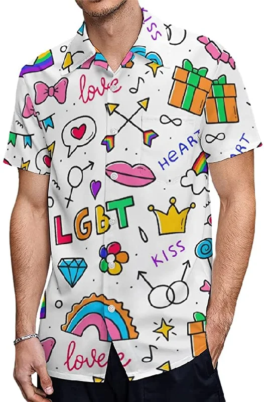 Unique graphic tees celebrating queer pride and identity--Pride Rainbow Lips Hawaiian T Shirt, Trans Pride Hawaii 3D Shirt For Pride Month, Transgender Pride Shirts