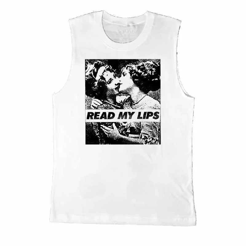 Read My Lips Vintage Women Sleeveless T-Shirt - Rainbow Railroad