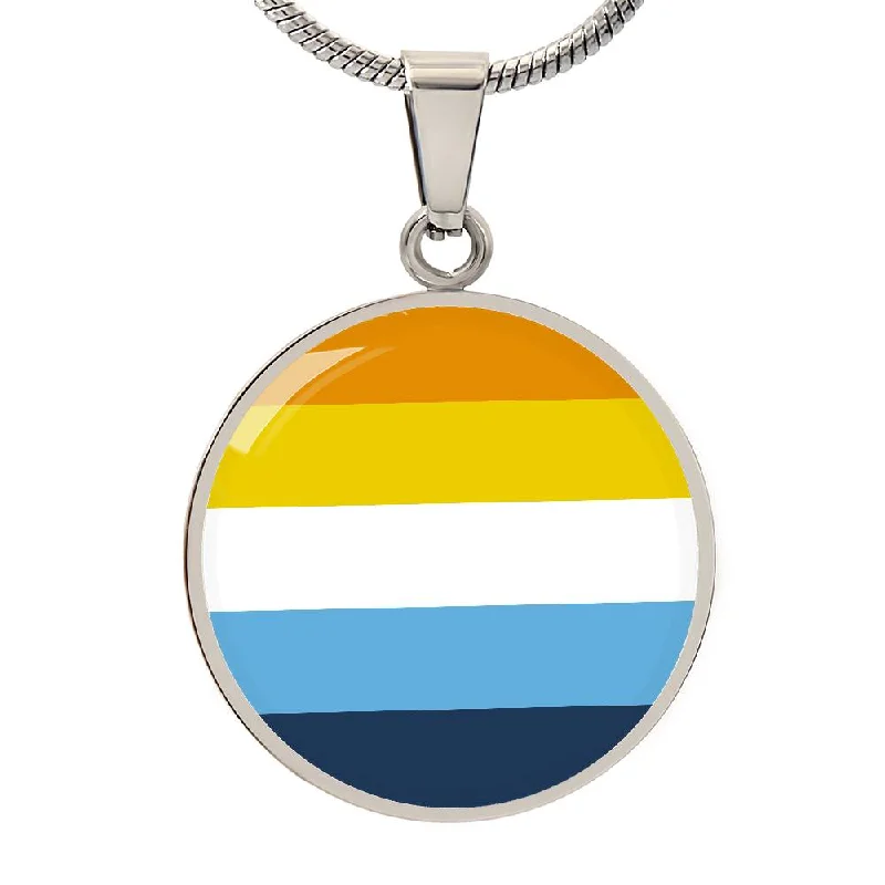 Aroace Pride Circle Pendant Necklace