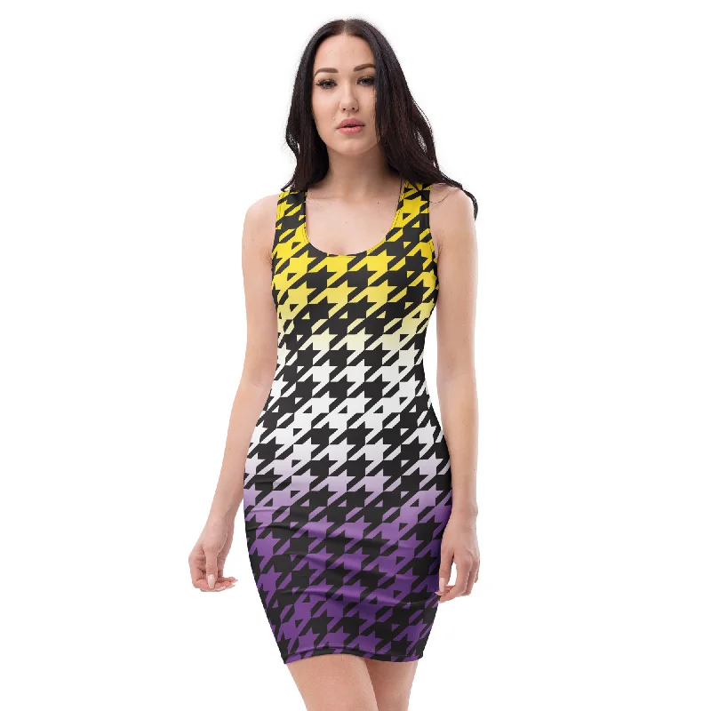 Nonbinary Enby Houndstooth Bodycon Dress