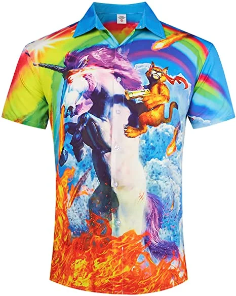 Graphic pride t-shirts with glitter and sparkle accents--Rainbow Pride Hawaiian Shirt For Lgbtq, Hawaiian Summer Aloha Beach Shirts For Holiday Graphic pride t-shirts with glitter and sparkle accents--Rainbow Pride Hawaiian Shirt For Lgbtq, Hawaiian Summer Aloha Beach Shirts For Holiday