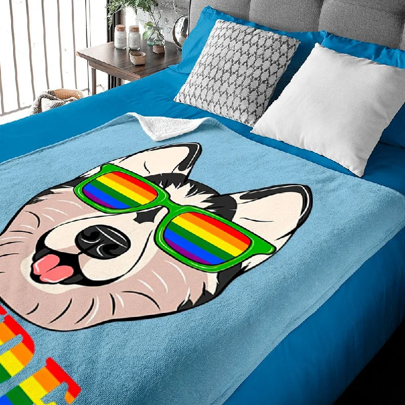 Husky Lgbt Flag Glass Pride Blanket, Lgbt Rights Gay Pride Month Transgender Blanket, Pride Gift Husky Lgbt Flag Glass Pride Blanket, Lgbt Rights Gay Pride Month Transgender Blanket, Pride Gift