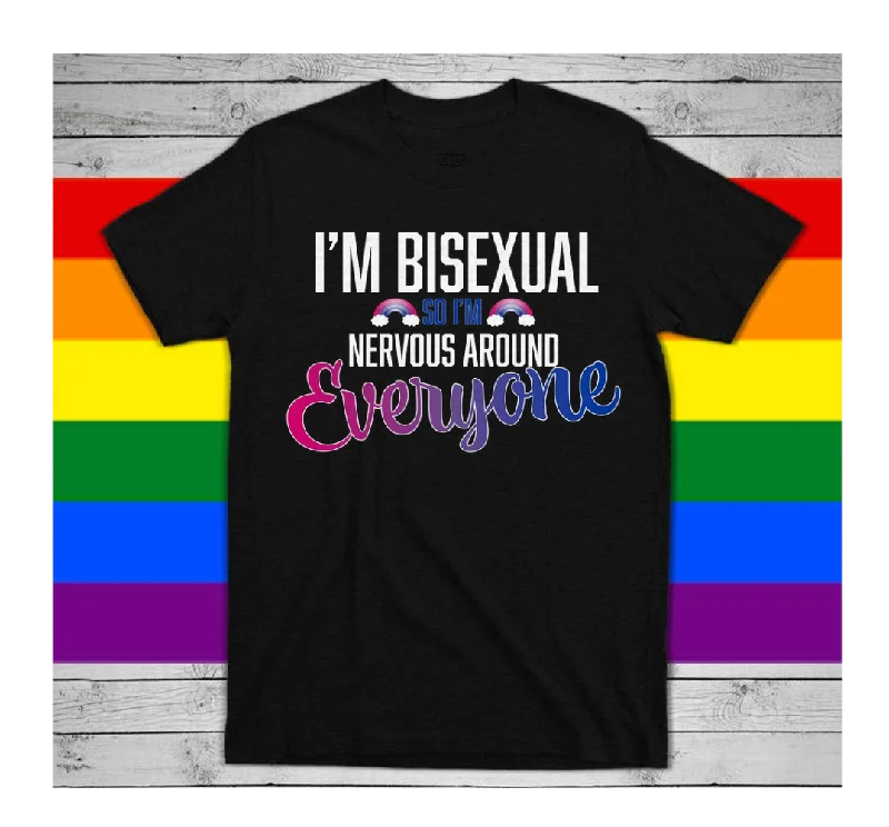 Lightweight graphic tees for spring pride marches--Bisexual T Shirt, I'm Biseuxal so I'm Nervous Gay Pride LGBTQ Shirt, LGBT Shirt, Women Gay Clothing Lightweight graphic tees for spring pride marches--Bisexual T Shirt, I'm Biseuxal so I'm Nervous Gay Pride LGBTQ Shirt, LGBT Shirt, Women Gay Clothing