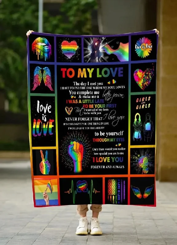 Lgbt Pride Blanket For Lesbian, Lgbt To My Only Love I Love You Sherpa Fleece Blanket, Lesbian Gifts Lgbt Pride Blanket For Lesbian, Lgbt To My Only Love I Love You Sherpa Fleece Blanket, Lesbian Gifts