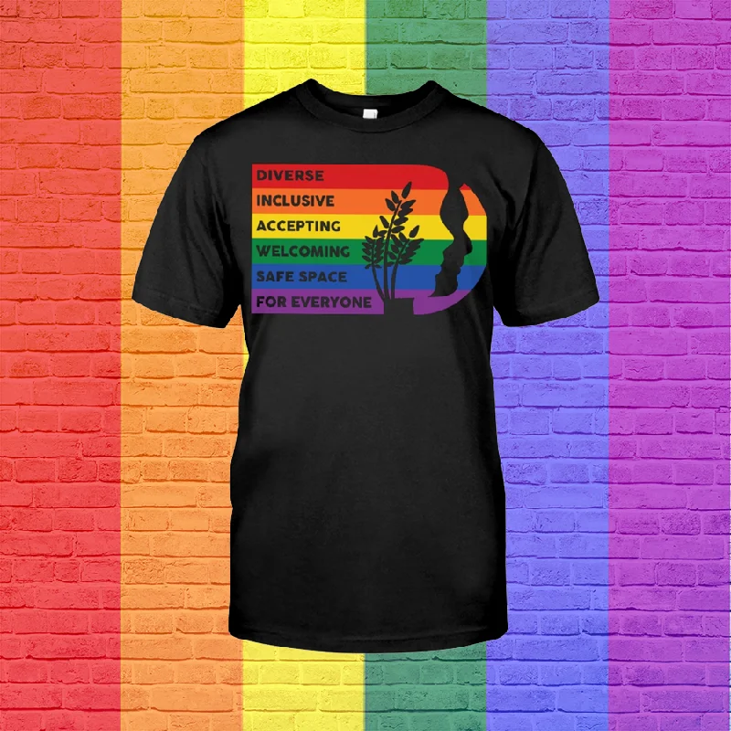Diverse Inclusive Accepting Wellcoming Pride T Shirt For Lgbtq, Lesbian Shirt, Gift For Couple Gay Man Diverse Inclusive Accepting Wellcoming Pride T Shirt For Lgbtq, Lesbian Shirt, Gift For Couple Gay Man