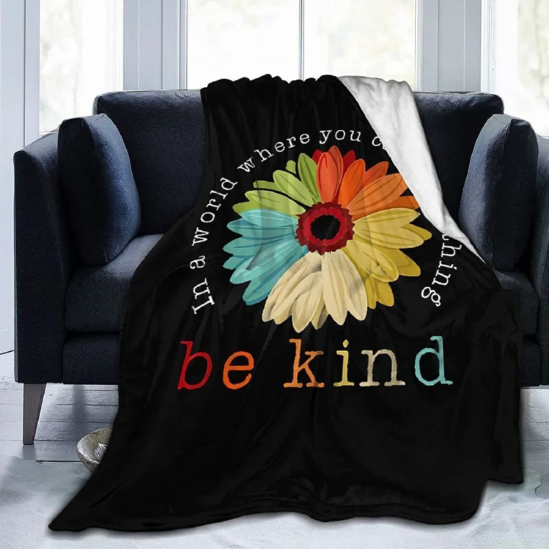 Be Kind Bed Blanket Soft Flannel Fleece Blanket For Lgbt, Bekind Flower Blankets For Gay Friend, Lesbian Blanket, Black Pride Blanket Be Kind Bed Blanket Soft Flannel Fleece Blanket For Lgbt, Bekind Flower Blankets For Gay Friend, Lesbian Blanket, Black Pride Blanket