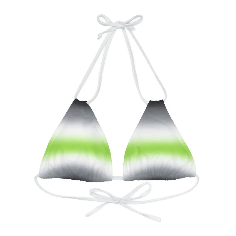 Agender Pride String Bikini Top in Ombre