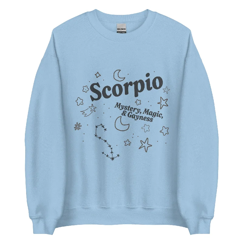 Stylish sweatshirts celebrating LGBTQ+ pride--Scorpio Mystery, Magic, and Gayness Unisex Sweatshirt Stylish sweatshirts celebrating LGBTQ+ pride--Scorpio Mystery, Magic, and Gayness Unisex Sweatshirt