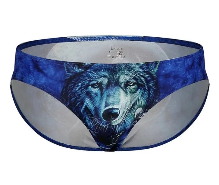 Men's Wild Animal Print Bikini Briefs