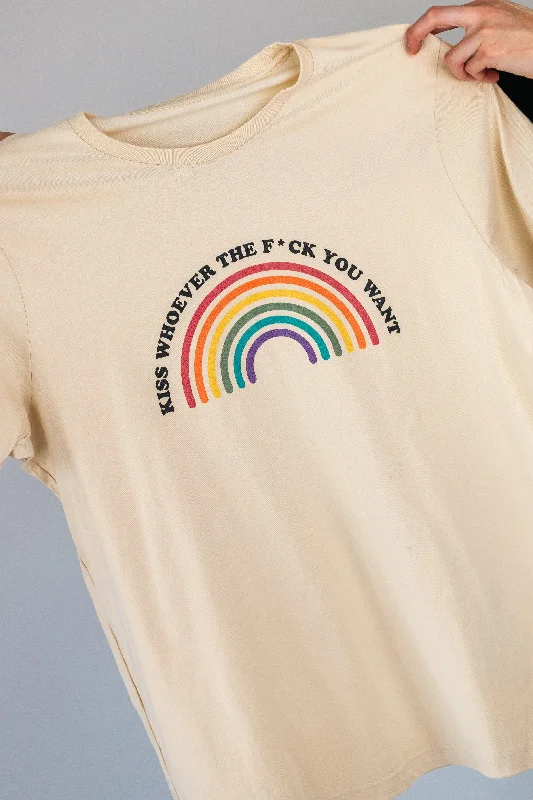 Comfortable graphic tees for pride marches and rallies--Kiss Whoever The F*ck You Want Unisex T-Shirt Comfortable graphic tees for pride marches and rallies--Kiss Whoever The F*ck You Want Unisex T-Shirt