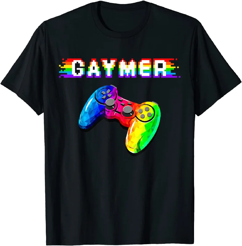 Gaymer Proud LGBT Pride Gamer T Shirt, Rainbow Video Gay Game Lover Shirt