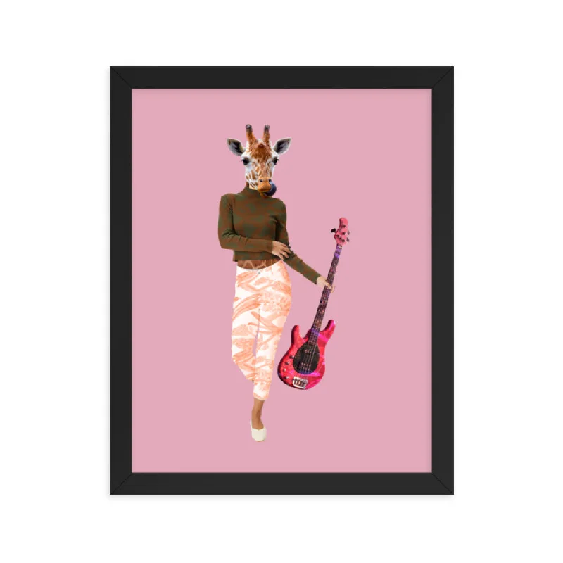 Giraffe Collage Art Framed Poster