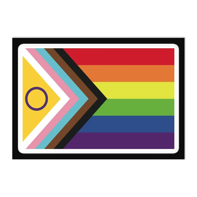 LGBTQ Intersex Inclusive Progress Pride Flag Large Sheet Sticker