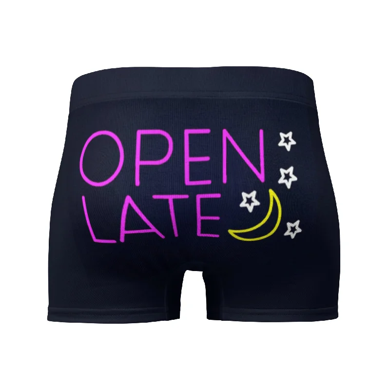 Open Late Mens Boxer Briefs Underwear