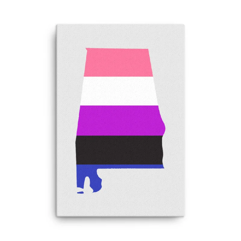 Alabama Genderfluid Pride Canvas Wall Art