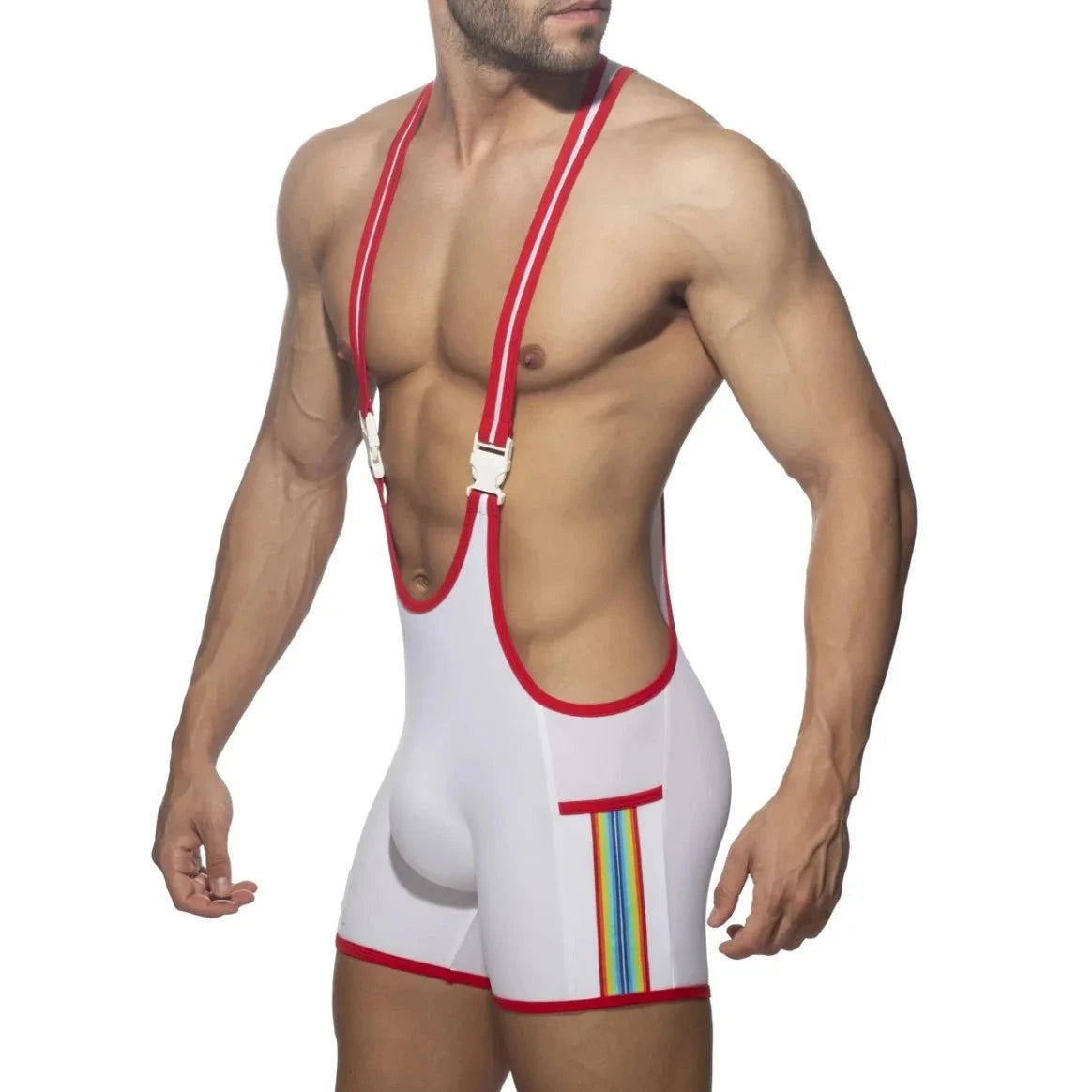 Rainbow Tape Buckle Workout Singlet
