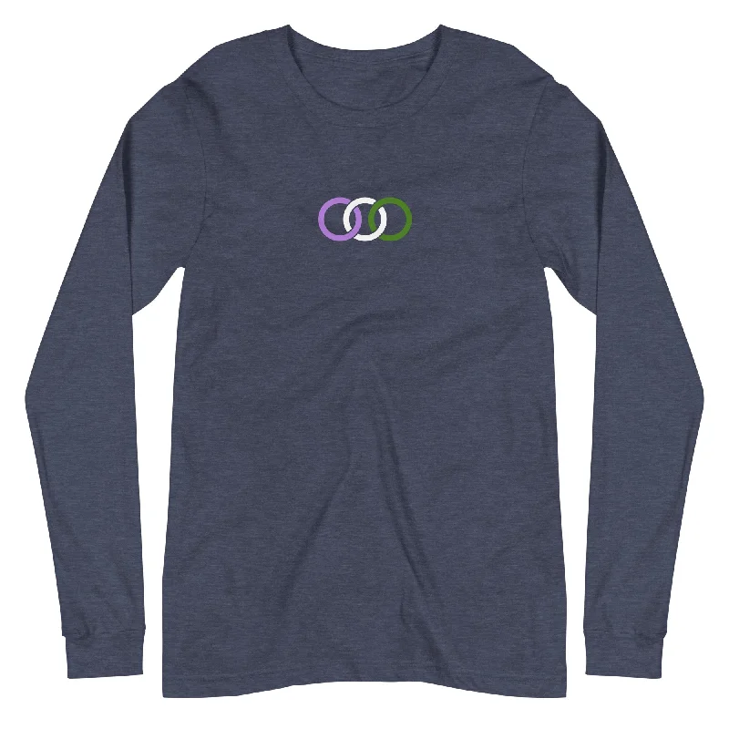 Graphic pride t-shirts with vintage rainbow flag prints--Genderqueer Pride Circles Graphic LGBTQ+ Unisex Long Sleeve T-Shirt Graphic pride t-shirts with vintage rainbow flag prints--Genderqueer Pride Circles Graphic LGBTQ+ Unisex Long Sleeve T-Shirt