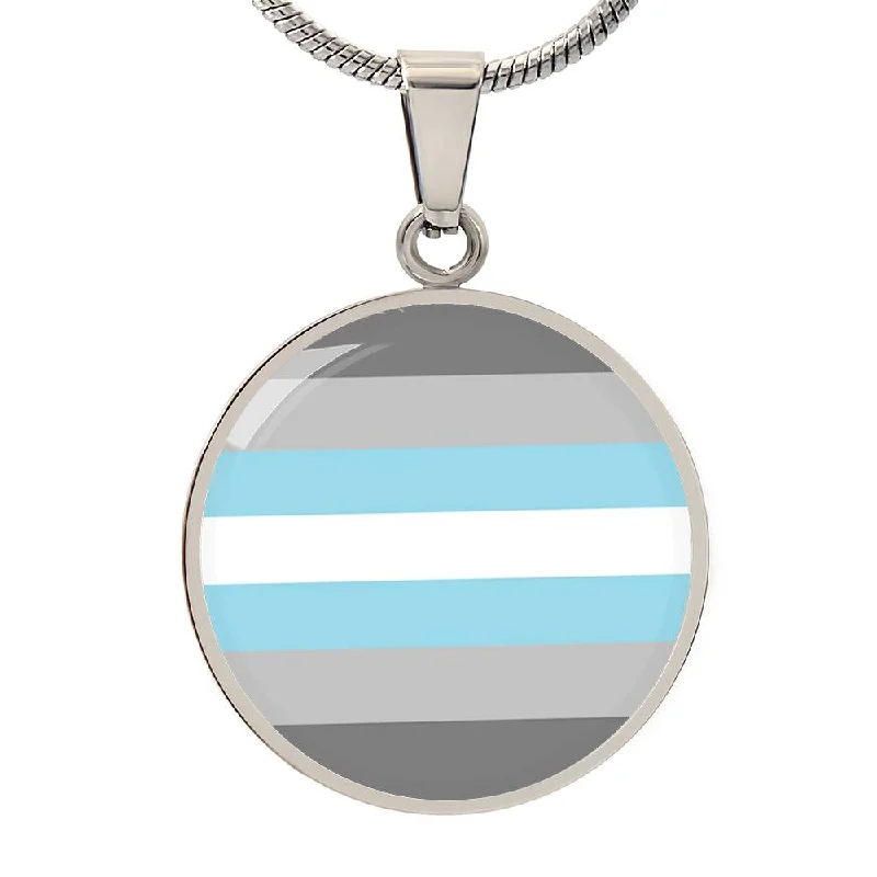 Demiboy Pride Circle Pendant Necklace