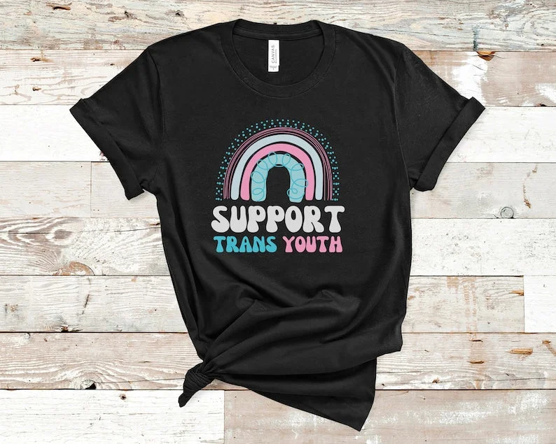 Graphic pride t-shirts for transgender visibility events--Unisex Rainbow T Shirt, Support Trans Youth, Trans Rights Tshirt, Ally Gift, Pride Gifts, LGBTQIA2S+ Graphic pride t-shirts for transgender visibility events--Unisex Rainbow T Shirt, Support Trans Youth, Trans Rights Tshirt, Ally Gift, Pride Gifts, LGBTQIA2S+