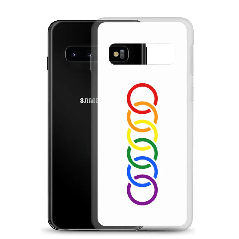 Gay Pride Rainbow Vertical Circles LGBTQ+ Samsung Phone Case