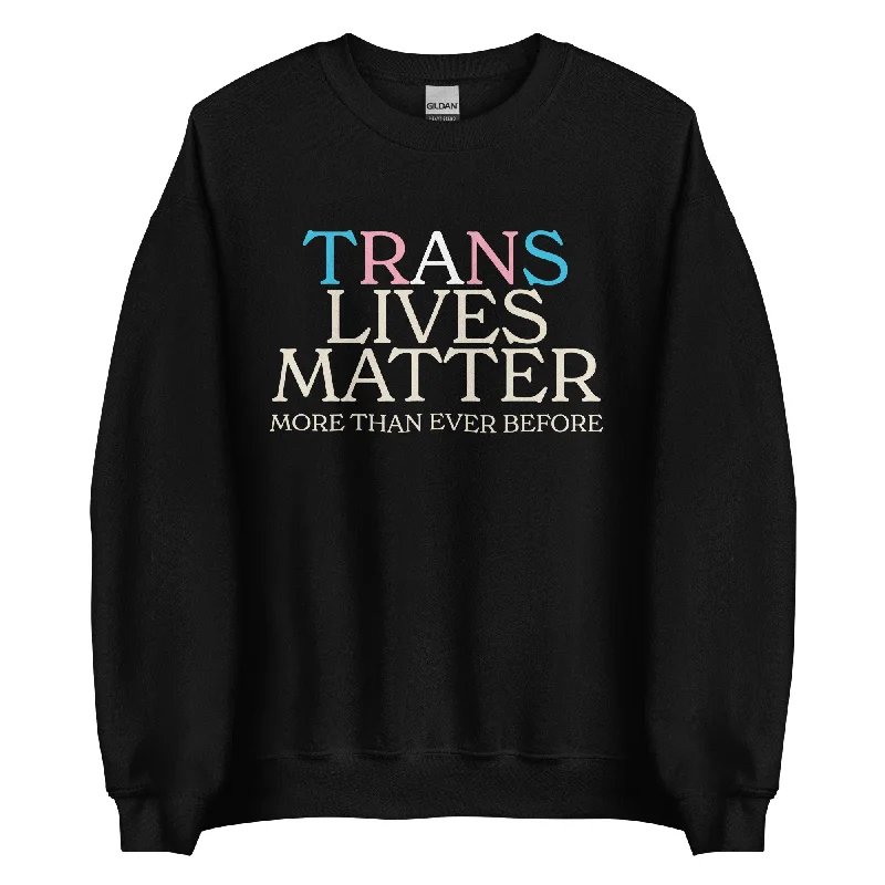 Hoodies with rainbow gradient and pride logos--Trans Lives Matter More Than Ever Before Unisex Sweatshirt Hoodies with rainbow gradient and pride logos--Trans Lives Matter More Than Ever Before Unisex Sweatshirt