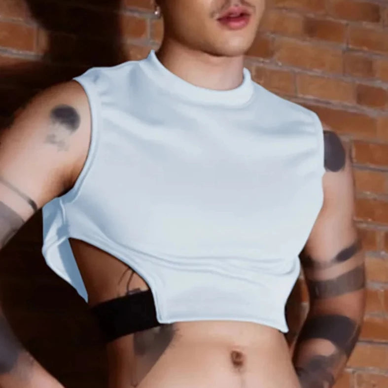 Men's Designer Hollow Out Crop Tops