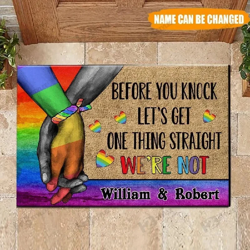 Personalized Lgbt Doormat Pride Doormat For Couple Gay Man, Gaymer Gift On Pride Month Personalized Lgbt Doormat Pride Doormat For Couple Gay Man, Gaymer Gift On Pride Month