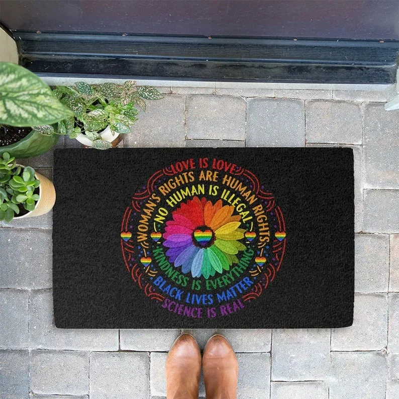 Lgbt Pride Doormat Love Wins, Rainbow Pride Mat Lesbian Doormat, Pride Month Welcome Mat, Bisexual Equality Queer Mat Lgbt Pride Doormat Love Wins, Rainbow Pride Mat Lesbian Doormat, Pride Month Welcome Mat, Bisexual Equality Queer Mat
