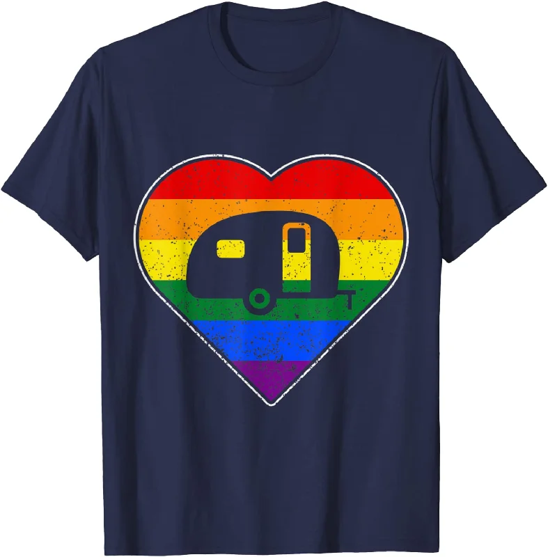 T Shirt For LGBT Camping Rainbow, Gay Camper Shirt, Camping Lesbian T Shirts