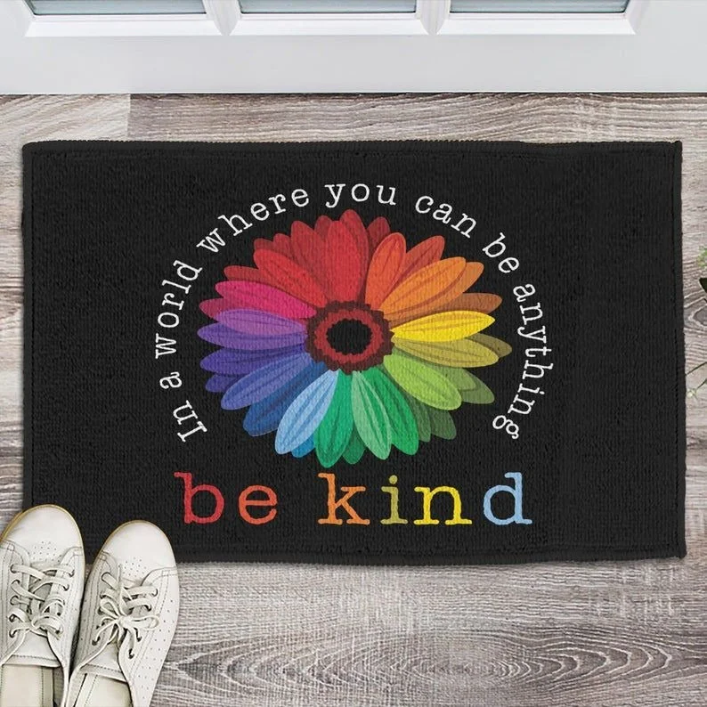 Pride Doormat Everyone Is Welcome Here, Lgbtq+ Pride Doormat, Lgbt Home Doormat